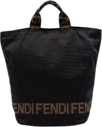Fendi Pre-owned Bucket Bags, female, Brown, Size: ONE SIZE Pre-owned Nylon Tote