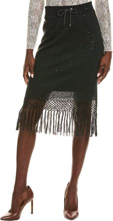 Brunello Cucinelli Black Silk Blend Pencil Skirt, Size X-Large