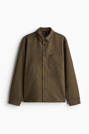 H&M Overshirt in Regular Fit - Dunkles Khakigr&uuml;n