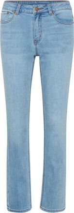 Kaffe Stijlvolle Straight Leg Jeans met Mid-Rise Taille en Klassieke Zakken - Dames - Regular Fit Jeans - Blauw - L - Katoen - Jeans