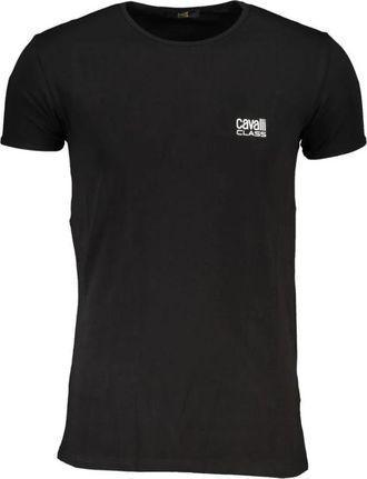 Cavalli Zwart Katoen Print Logo T-Shirt - Heren - T-shirts - Zwart - 2XL - Katoen - Tops