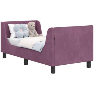 vidaXL Toddler Bed Frame with Headboard Purple 70 x 140 cm Velvet vidaXL