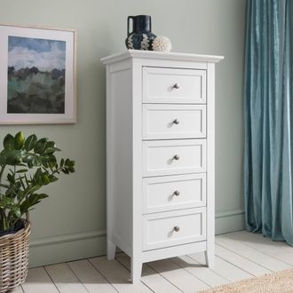 N&ouml;a & Nani Karlstad Chest of Drawers 5 Drawer Tall in White