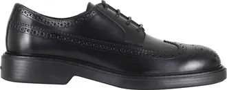 Hogan Black H704 Perforations Laced Leather Derby Shoes