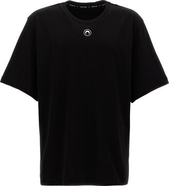 Marine Serre Black Logo Crewneck T-Shirt