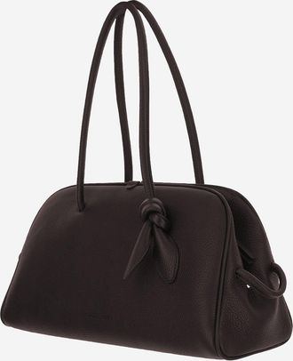 Jacquemus Womens Calfskin Travel Bag Dark Brown Leather Handbags Hand