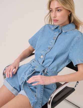 Nobody's Child Denim Tie Waist Playsuit