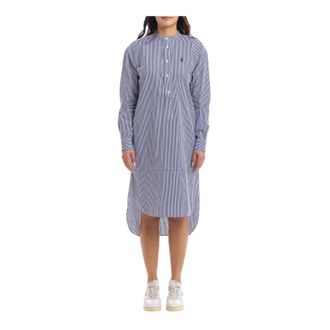Polo Ralph Lauren Dames, Jurken, Blauw, Maat: 5XL Katoen