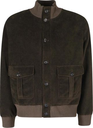 Circolo 1901 Giubbotto Bottoni Bordi Maglia Velluto - Heren - Zomerjassen - Bruin - XL - Jassen