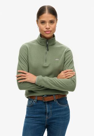 Superdry Fleecepullover SUPERDRY POLAR FLEECE HALF ZIP, Damen, Gr. S, gr&uuml;n (laurel khaki), Fleece, Obermaterial: 100% Polyester, unifarben, slim fit normal, oh