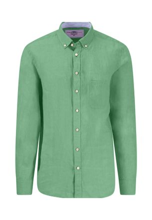 Fynch-Hatton Leinenhemd FYNCH-HATTON, Herren, Gr. XXL, N-Gr, gr&uuml;n (turf gr&uuml;n), Web, Obermaterial: 100% Leinen, unifarben, regular fit taillenbedeckt, Manschette, H
