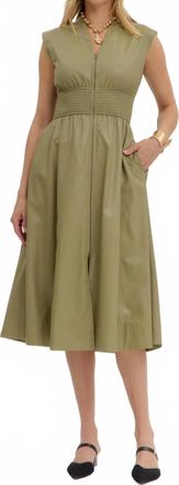 Entro Urban Edge Vegan Leather Zip Dress In Green