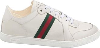 Gucci White Stripes Stretch Sneakers