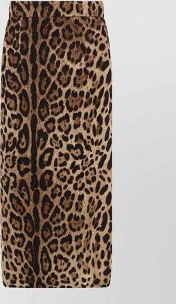 Dolce & Gabbana viscose high-rise animal-print midi straight skirt