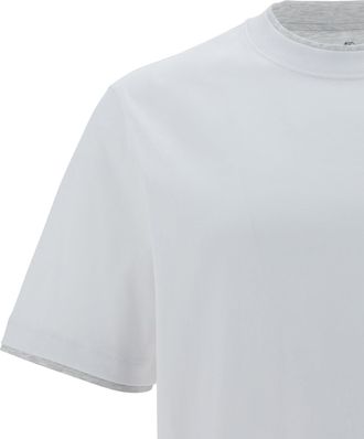 Brunello Cucinelli Mens Cotton T-Shirt White-Pearl T-Shirts White/pearl And Polos
