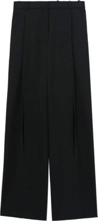 Botter pleat-detail wide-leg trousers - women - Virgin Wool - 40 - Black