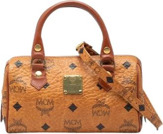 MCM Pre-owned Handbags, female, Brown, Size: ONE SIZE Pre-owned Visetos PVC 2way Boston Bag