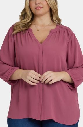 NYDJ Pintuck Top in Vintage Rose at Nordstrom, Size 1X