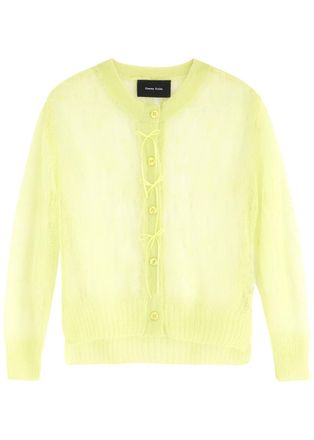 Simone Rocha Simone Rocha Open-knit Mohair-blend Cardigan - Green - M (UK12 / M)