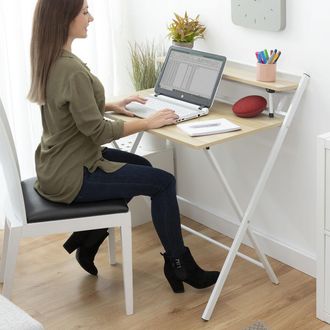 InnovaGoods Innovagoods - Escritorio Plegable Con Estante Tablezy
