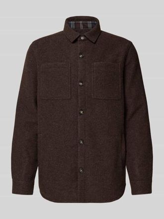 Barbour Regular Fit Hemdjacke mit Woll-Anteil Modell MARLOW in Dunkelbraun, Größe XXL