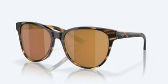 Costa Unisex Catherine Polarized Sunglasses In Tortoise Gold Mirror