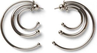 Panconesi Triple Hoop Rhodium-Plated Brass Earrings
