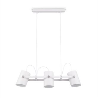 Paco Home Paco Home - L&aacute;mpara De Suspensi&oacute;n Sal&oacute;n Comedor Colgante Mesa Comedor Industrial Blanco 2, L&aacute;mpara Colgante 3-flame