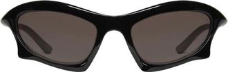 Balenciaga Bat rechthoek zonnebril - Dames - Zonnebrillen - Zwart - 59 MM - Nylon - Accessoires