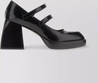 Nodaleto leather block heel double strap pumps