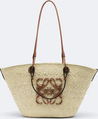 Loewe Anagram Medium leather-trimmed basket bag