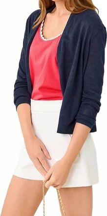 Lilly Pulitzer Faretta Cardigan In Low Tide Navy