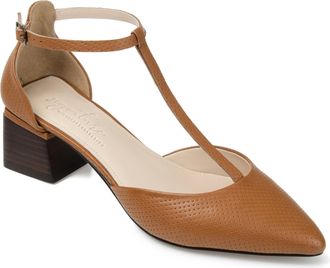 Journee Collection Signature Womens Genuine Leather Tru Comfort Foam Cameela Pump