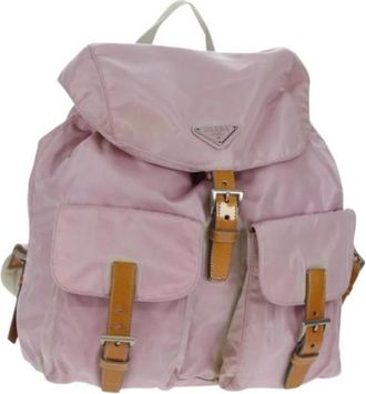 Prada Pre-owned Backpacks, female, Pink, Size: ONE SIZE Pre-owned Nylon prada-bags