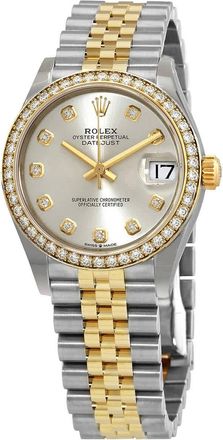 Rolex Datejust 31 Silver Diamond Dial Ladies Steel and 18kt Yellow Gold Jubilee Watch 278383SDJ