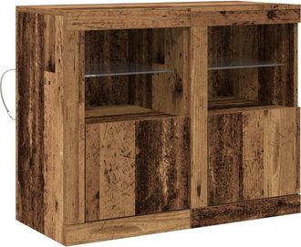 vidaXL Side Cabinet 2 pcs Old wood 41 x 37 x 67 cm Engineered Wood Vidaxl