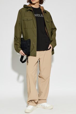 Moncler T-shirt With Embroidered Logo, Mens, Black