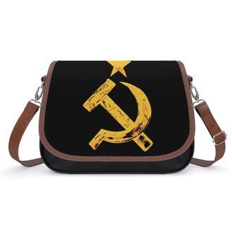 Generic Russian Soviet Flag Hammer And Sickle Crossbody Bags for Women Shoulder Messenger Bag Purse Handbags