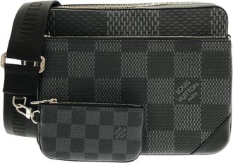 Louis Vuitton Dark Gray Graphite Coated Canvas Shoulder Bag (Pre-Owned)
