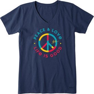 Life is good Crusher V-Neck T-Shirt