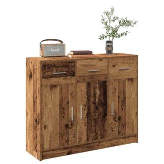 Berkfield Home Sideboard Old Wood 91x28x75 cm Engineered Wood in Brown | Size: 91 x 28 x 75 cm