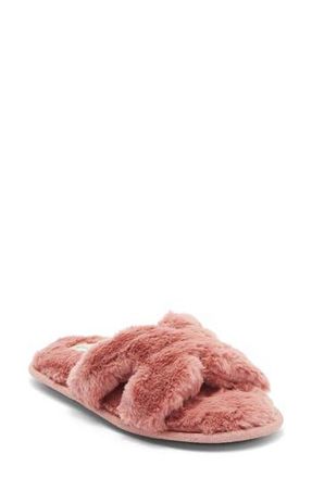 Honeydew Intimates H Band Plush Faux Fur Slipper in Rose at Nordstrom Rack, Size Large