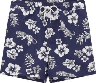 Polo Ralph Lauren Traveler Straight-leg Seersucker Zwemshorts - Heren - Strandmode - Blauw - L - Badmode