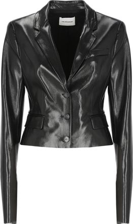 Andamane Black Cropped Faux Leather Jacket
