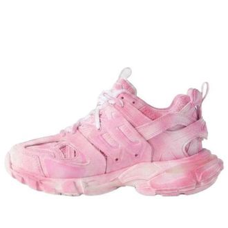Balenciaga (WMNS) Balenciaga Track Stencil Logo Sneaker Pink White 542436WTKIS5090