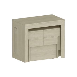 Dmora Conjunto De Mesa Y Sillas Eric, Composici&oacute;n Multiusos, Conjunto Con Consola Y 2 Bancos Extensibles, 100% Made In Italy, 66x25h45 Cm, Olmo, Con Embalaj