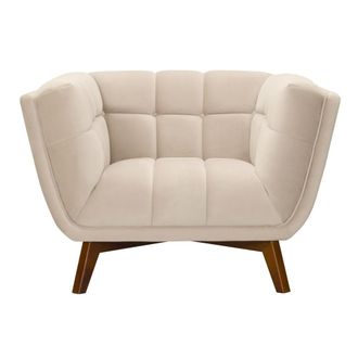 Rendez-Vous Déco Sillón de terciopelo beige