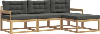 vidaXL Conjunto De Sof&aacute;s De Exterior 4 Uds. Blanco Y Antracita Vidaxl