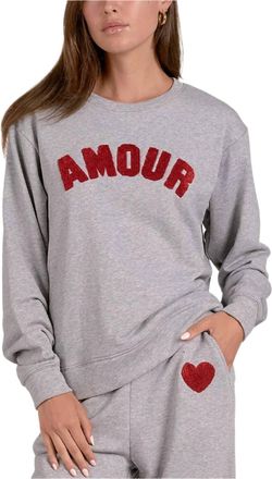 Elan Womens Amour Sweatshirt In Grey/red