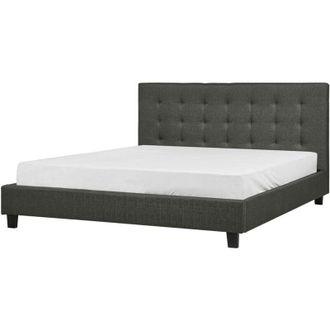 Beliani Beliani - Letto tessuto grigio scuro con rete a doghe 180 x 200 cm La Rochelle